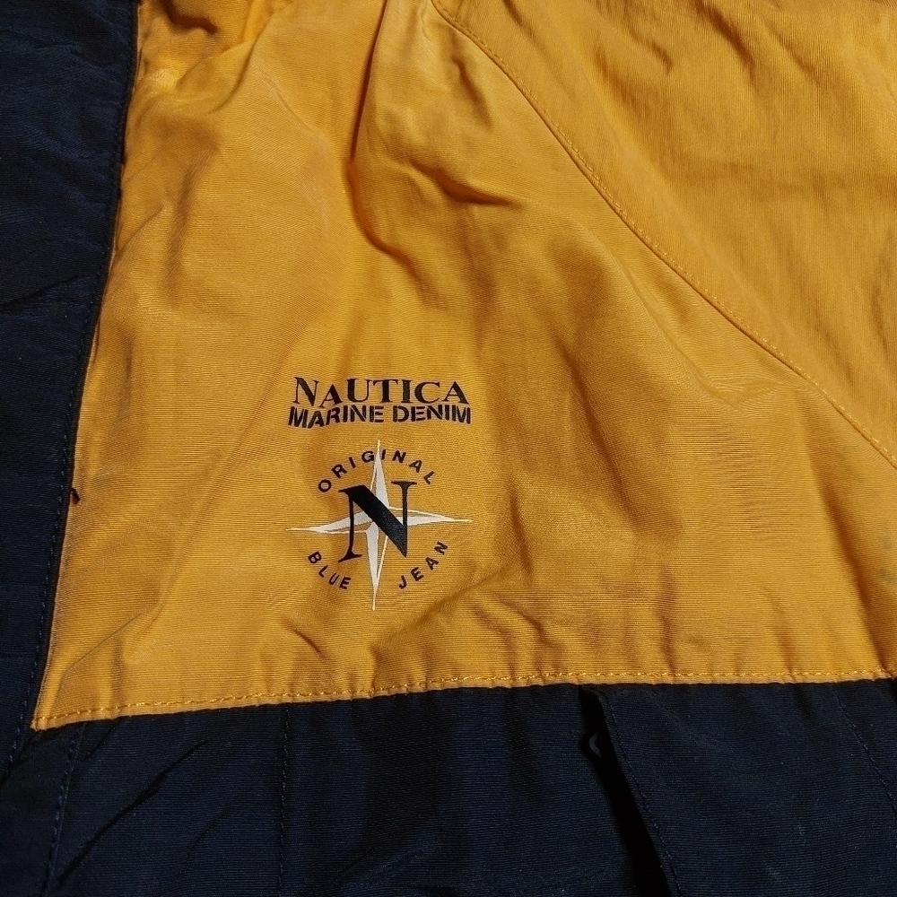 NAUTICA MARINE DENIM CO. MENS BLUE AND YELLOW WINTER COAT SIZE LARGE - Picture 10 of 16